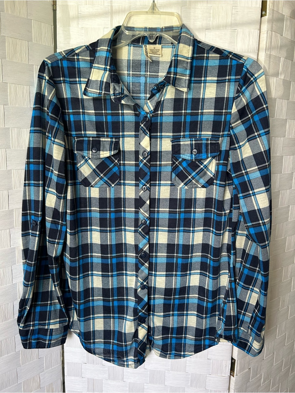 Passport Junior’s Plaid Long Sleeve Button Down Shirt